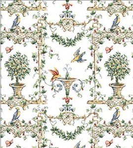 (image for) Dollhouse Scale Model Wallpaper Marion - White