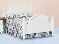 (image for) Miniature White Double Bed for Dollhouses