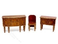(image for) Vintage 1/2" Scale Living Room Furniture Set for Dollhouses