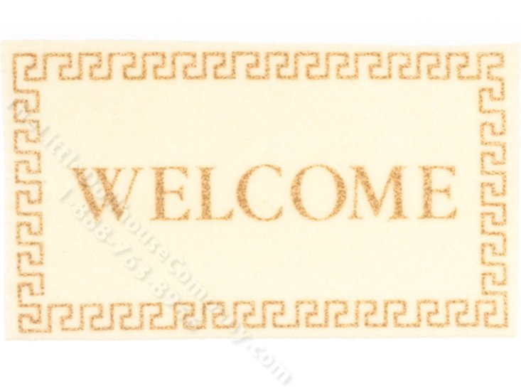 (image for) Miniature Ivory Welcome Mat for Dollhouses