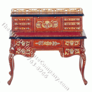 (image for) Miniature Walnut Desk for Dollhouses