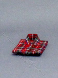 (image for) Miniature Folded Red Plaid Shirt for Dollhouses
