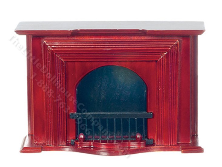 (image for) Dollhouse Scale Model Mahogany Fireplace