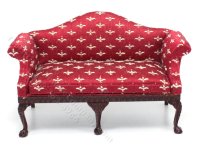 (image for) Miniature Scarlet Settee for Dollhouses