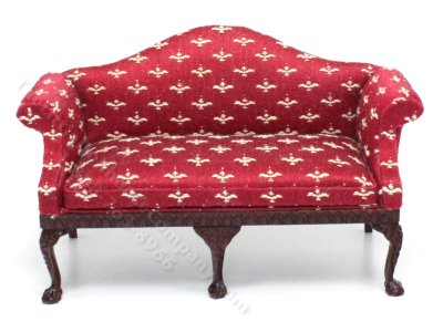 (image for) Miniature Scarlet Settee for Dollhouses