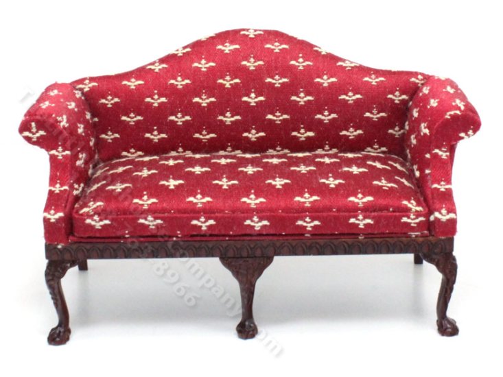 (image for) Miniature Scarlet Settee for Dollhouses