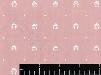 (image for) Fan Pattern on Pink Miniature Wallpaper for Dollhouses