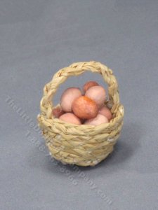 (image for) Miniature Basket of Eggs for Dollhouses