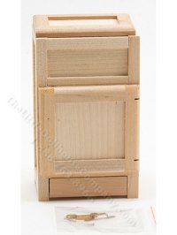 (image for) Miniature Unfinished Ice Box with Drip Pan for Dollhouses