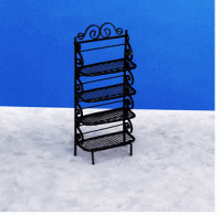 (image for) Dollhouse Miniature Black Baker's Rack