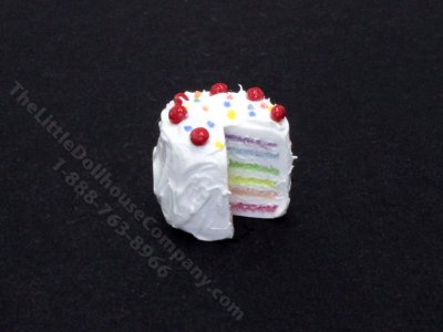 (image for) Handmade Miniature Rainbow Cake for Dollhouses