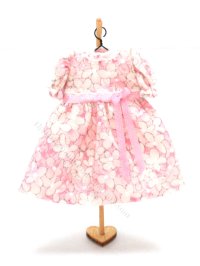 (image for) Miniature Pink Floral Dress w Puffed Sleeves by Cheryl Warder