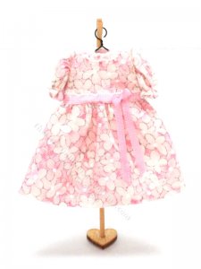 (image for) Miniature Pink Floral Dress w Puffed Sleeves by Cheryl Warder