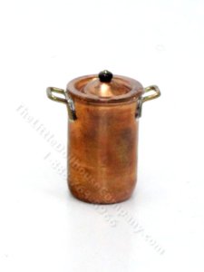 (image for) Miniature Copper Stock Pot for Dollhouses