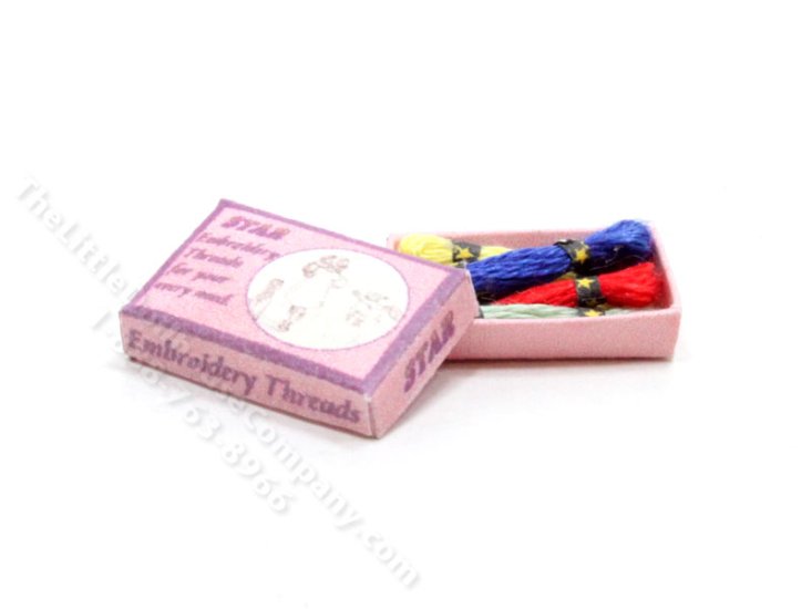 (image for) Miniature Box of Embroidery Floss for Dollhouses