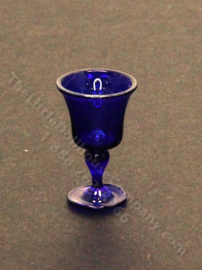 (image for) Miniature Blue Glass Wine Goblet by Gerd Felka