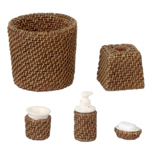 (image for) 5-Pc. Wicker Bath Accessory Set
