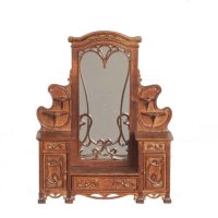 (image for) Miniature Walnut Art Nouveau Dressing Table w/Mirror