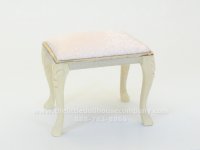 (image for) Miniature Unfinished Stool with Cushioned Seat - 1/2 Scale