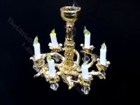 (image for) 1:48 Scale Miniature 3V Crystal Spiral Chandelier for Dollhouses