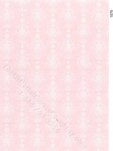 (image for) Pink Damask Pattern Wallpaper for Dollhouses