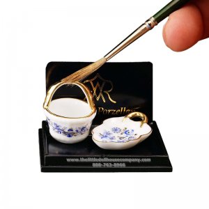 (image for) Basket and Leafbowl - Blue Onion Gold Design