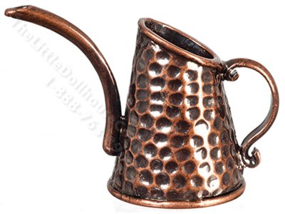 (image for) Miniature Hammered Antique Copper Watering Can for Dollhouses