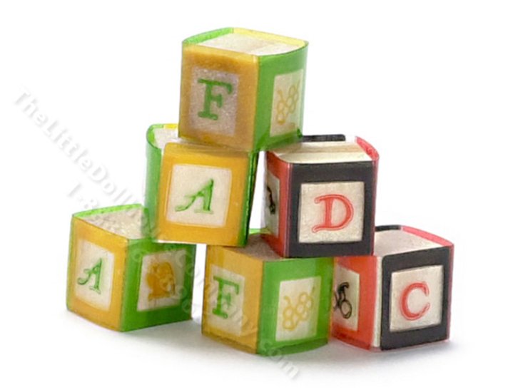 (image for) Miniature Baby Blocks for Dollhouses
