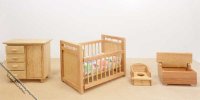 (image for) Miniature Oak Nursery Set for Dollhouses