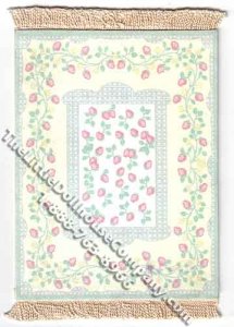 (image for) Miniature Rectangular Climbing Rose Rug for Dollhouses