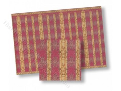 (image for) 1/2 Scale Red and Gold Stripe Wallpaper for Dollhouses