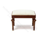 (image for) Miniature Walnut Grand Piano and Stool Set for Dollhouses