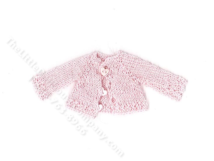 (image for) Miniature Light Pink Handknit Doll's Cardigan for Dollhouses