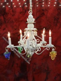 (image for) Dollhouse Scale Model Rainbow Grapes Bluette Chandelier