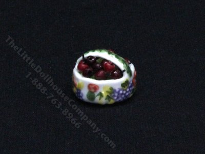 (image for) Miniature Basket of Cherries for Dollhouses