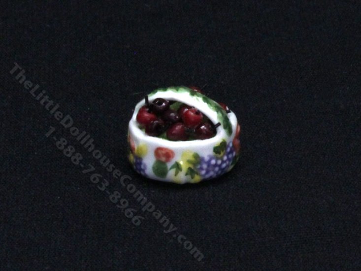 (image for) Miniature Basket of Cherries for Dollhouses