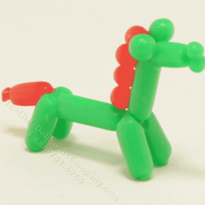 (image for) Miniature Decorative Green and Red Balloon Horse