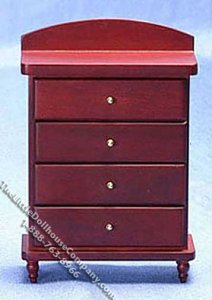 (image for) Miniature Mahogany Chest of Drawers for Dollhouses