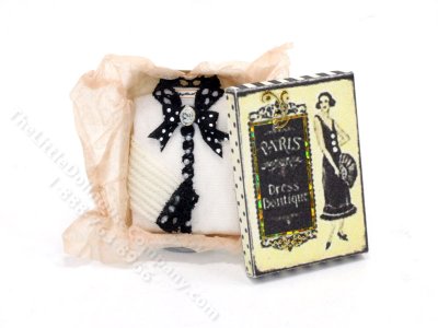 (image for) Miniature White and Black Lace Blouse by Judith Blondell