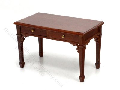 (image for) Miniature Walnut Desk Table for Dollhouses