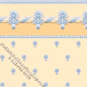 (image for) Yellow Fleur de Lis Pattern Miniature Wallpaper for Dollhouses