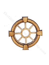 (image for) Miniature Half-Scale Round Window with Keystone Trim