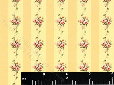 (image for) Melissa Yellow Stripe Pattern Miniature Wallpaper for Dollhouses