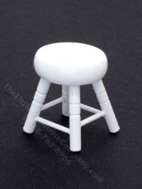 (image for) Miniature White Stool for Dollhouses