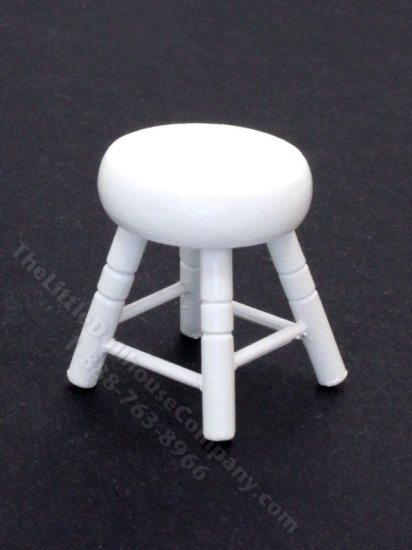 (image for) Miniature White Stool for Dollhouses