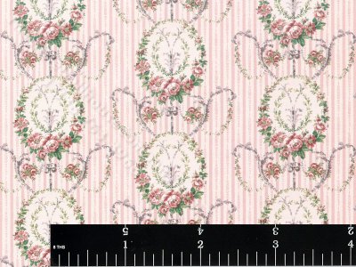 (image for) Ogden Floral Pattern Miniature Wallpaper for Dollhouses - Pink