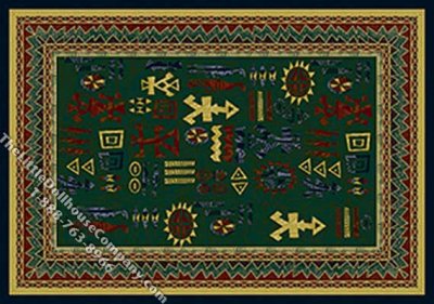 (image for) Miniature Large Sized "Tribal" Rug for Dollhouses