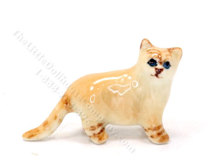 (image for) Miniature Standing Tabby Kitten Figurine for Dollhouses