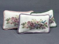 (image for) Miniature Wild Flower and Blue Bird Pillow for Dollhouses (1pc)