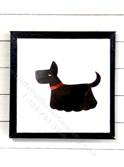 (image for) Miniature Square Painting of Scottish Terrier Dog